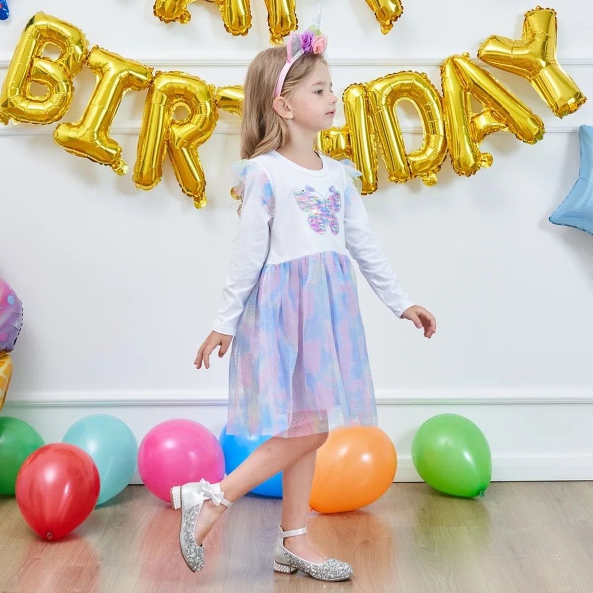 GENERICO - Vestido de Niña Casual  Mariposas