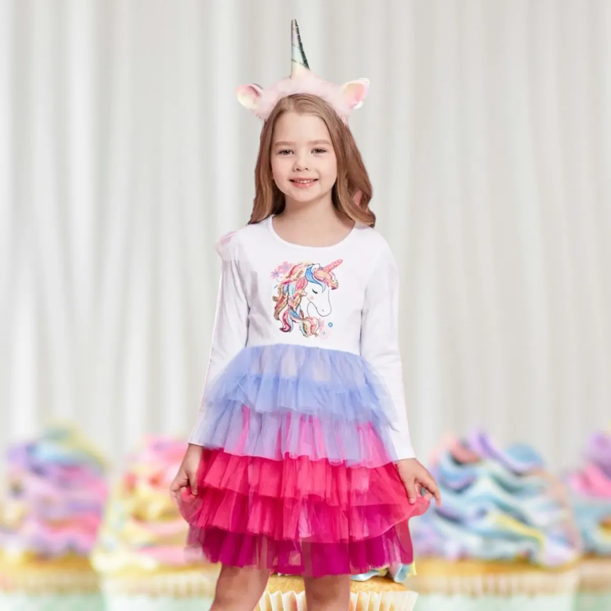 GENERICO - VESTIDO DE NIÑA UNICORNIO PARA FIESTA