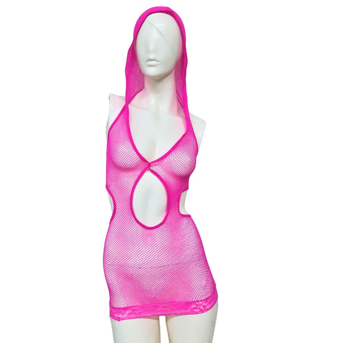 GENERICO - Babydoll Malla Rosa- Fucsia Lencería