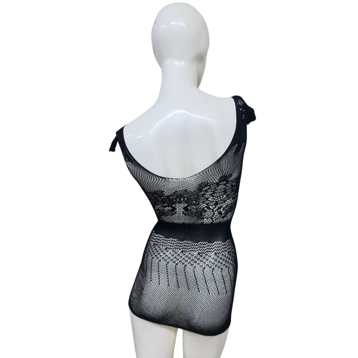 GENERICO - Babydoll Malla Zarelly Negro  tanga hilo - Lencería