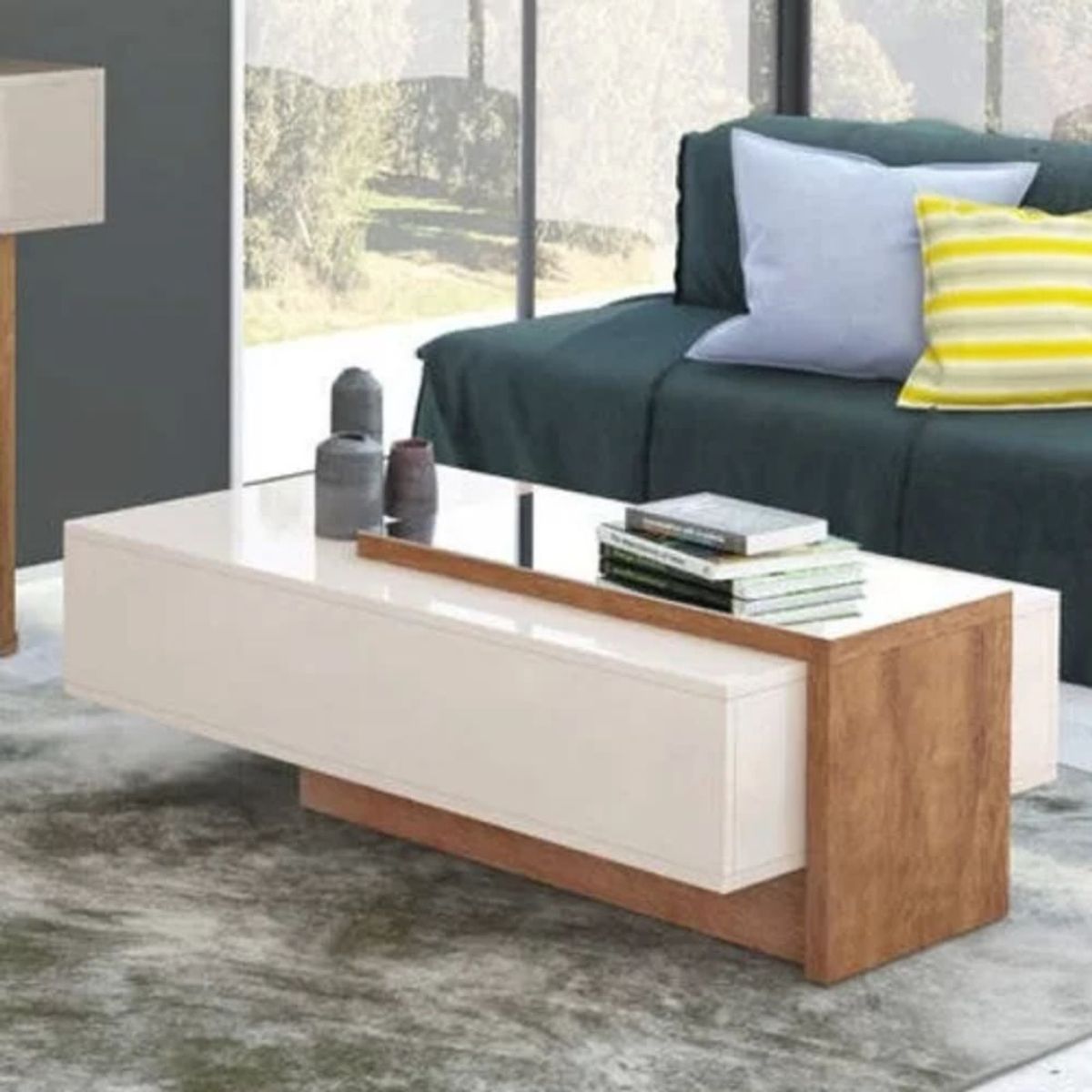 TU MESITA - Mesa de Centro Moderna Berta con Espejo