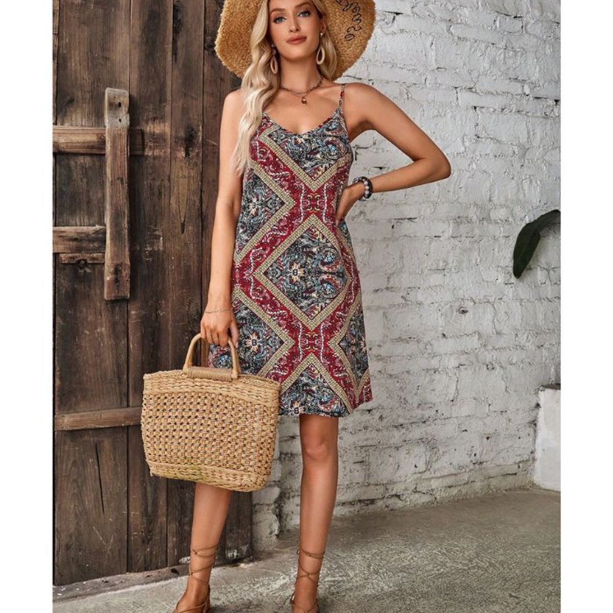 KAST PE - Vestido corto tiritas playa con Diseño Floridos - Zady - Talla M