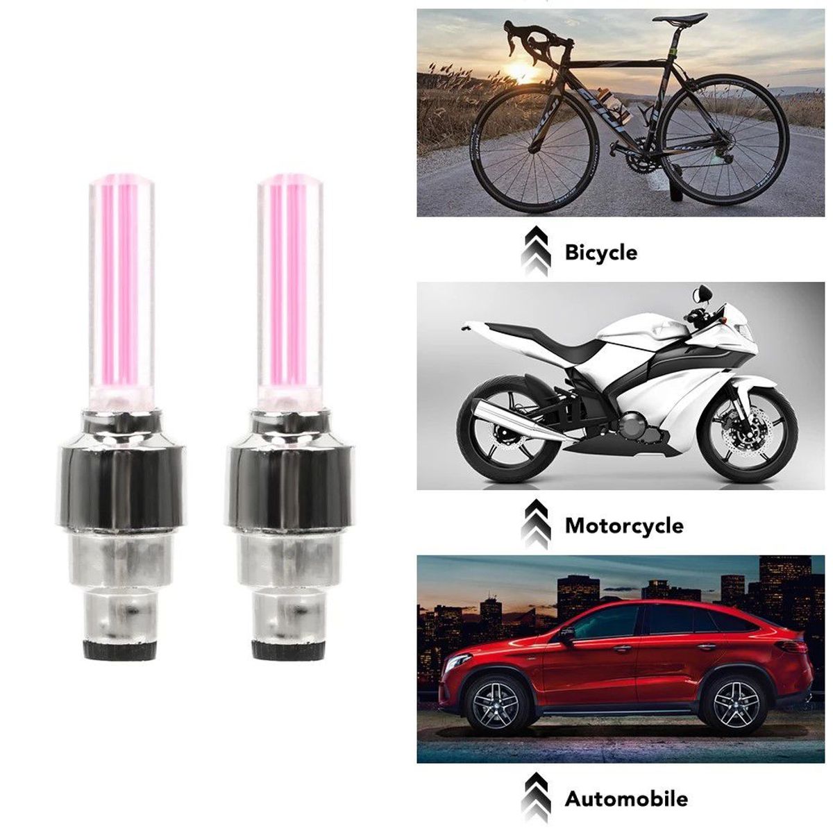 GENERICO - Tapa De  Piton Llanta Luz Led Universal Auto Camioneta Moto