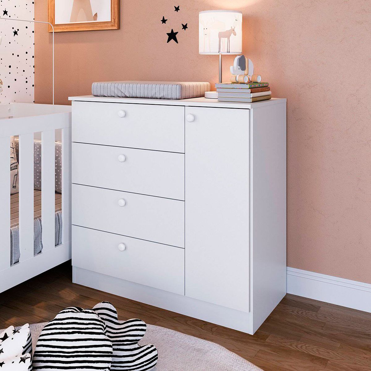 TU MESITA - Cómoda New Baby Blanco 4 cajones