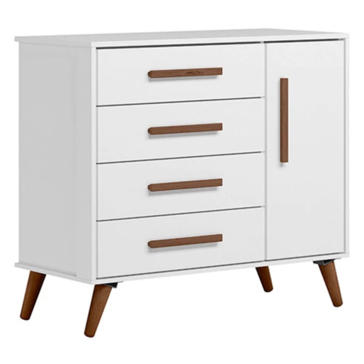 TU MESITA - Cómoda Moderna 3 cajones 1 puerta Esperanza color Blanco TU MESITA