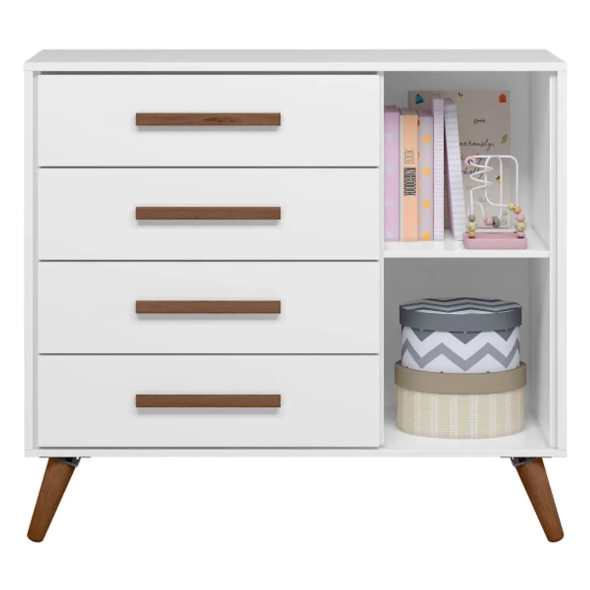 TU MESITA - Cómoda Moderna 3 cajones 1 puerta Esperanza color Blanco TU MESITA