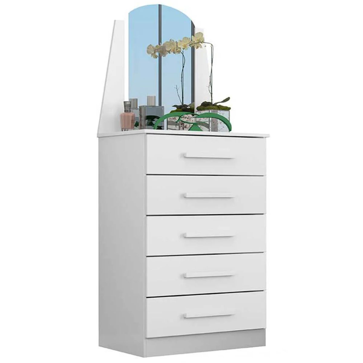 TU MESITA - Cómoda en Vertical con espejo Soledad color Blanco TU MESITA