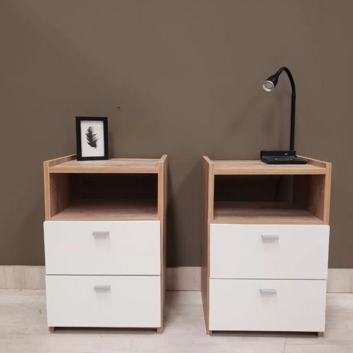 TU MESITA - Veladores Mesas de Noche set x2 Dakar color BlancoHaya TU MESITA