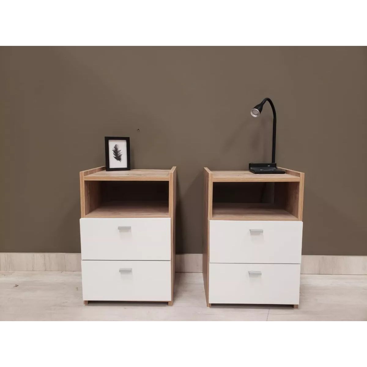 TU MESITA - Veladores Mesas de Noche set x2 Dakar color BlancoHaya TU MESITA