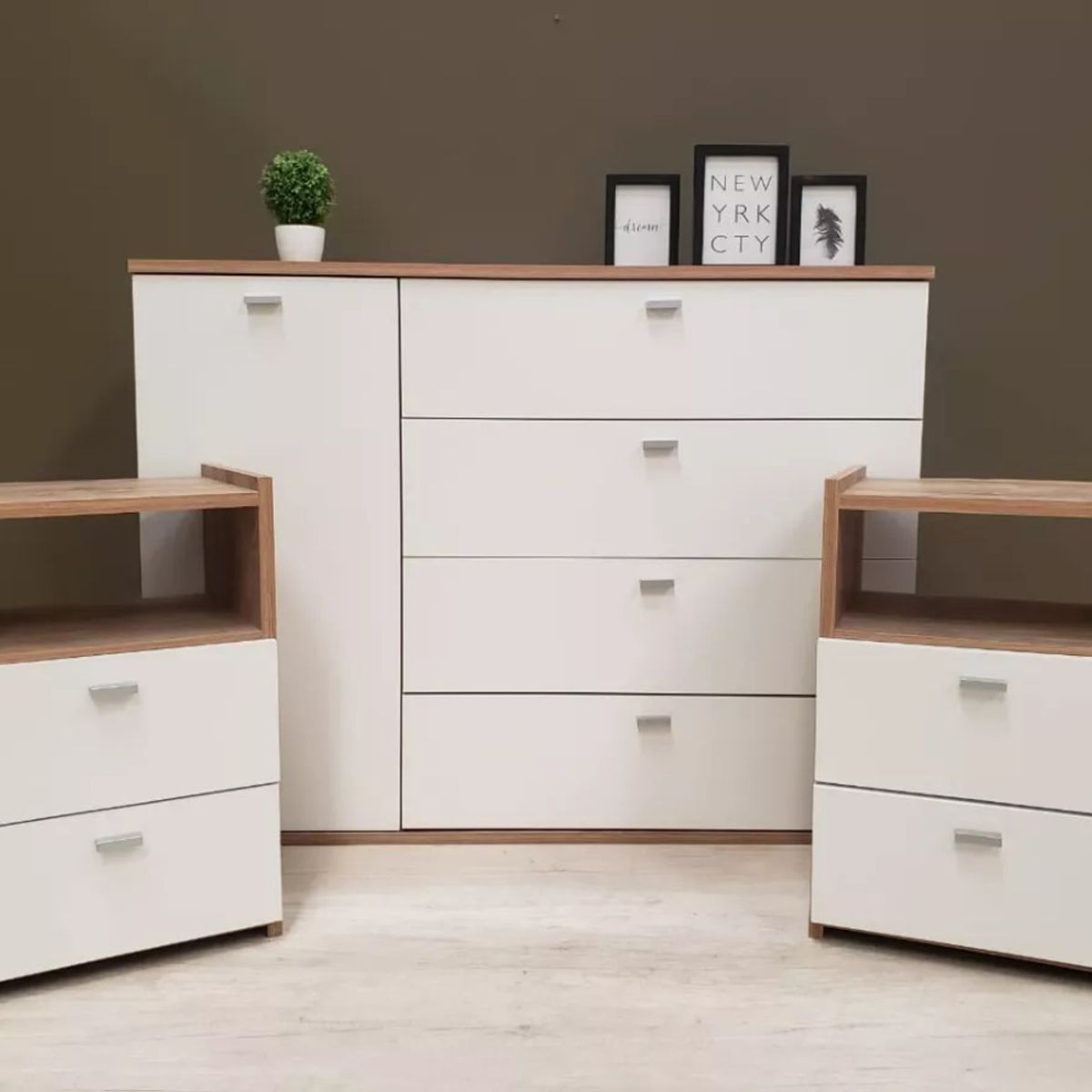 TU MESITA - Veladores Mesas de Noche set x2 Dakar color BlancoHaya TU MESITA