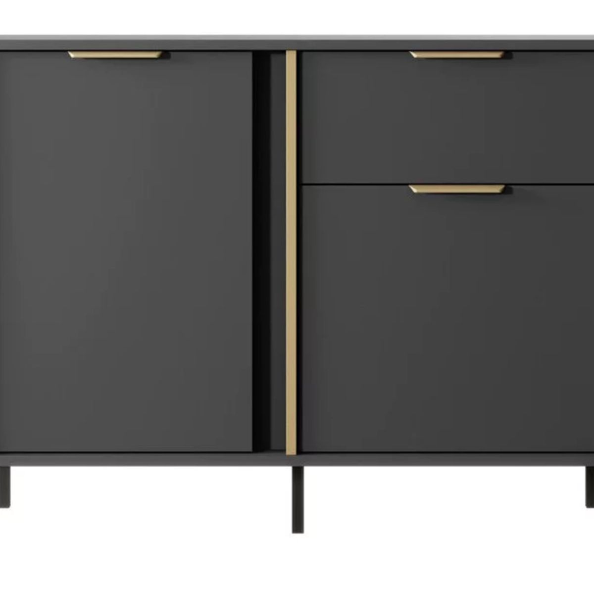 TU MESITA - Cómoda Moderna Ballarta 2 puertas 1 cajón TU MESITA color Negro