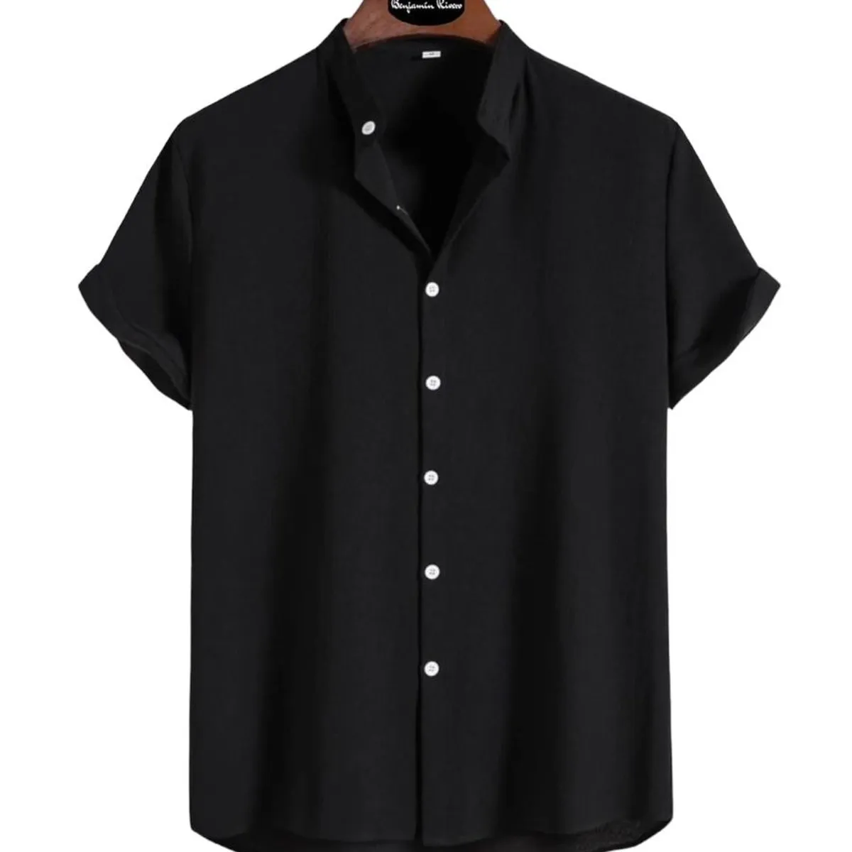 BENJAMIN RIVERO - Camisa seda hombre cuello mao slim