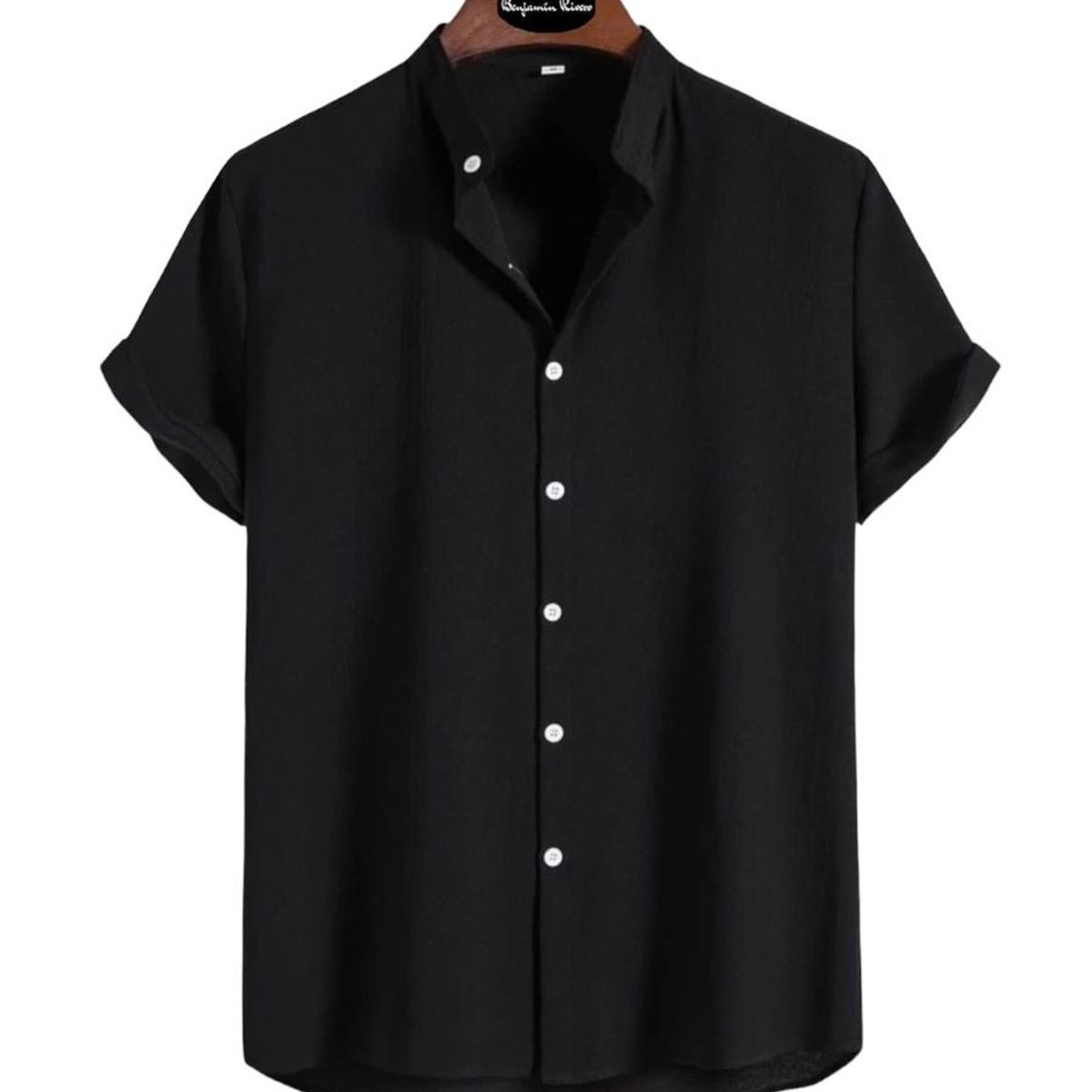 BENJAMIN RIVERO - Camisa seda hombre cuello mao slim