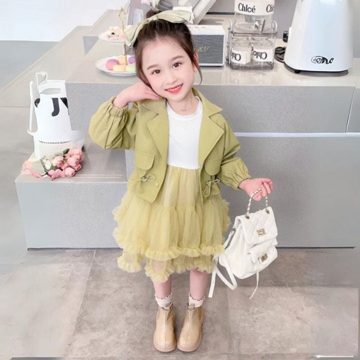 GENERICO - Vestido de Niña Elegante - 2 piezas ( Casaca + vestido )