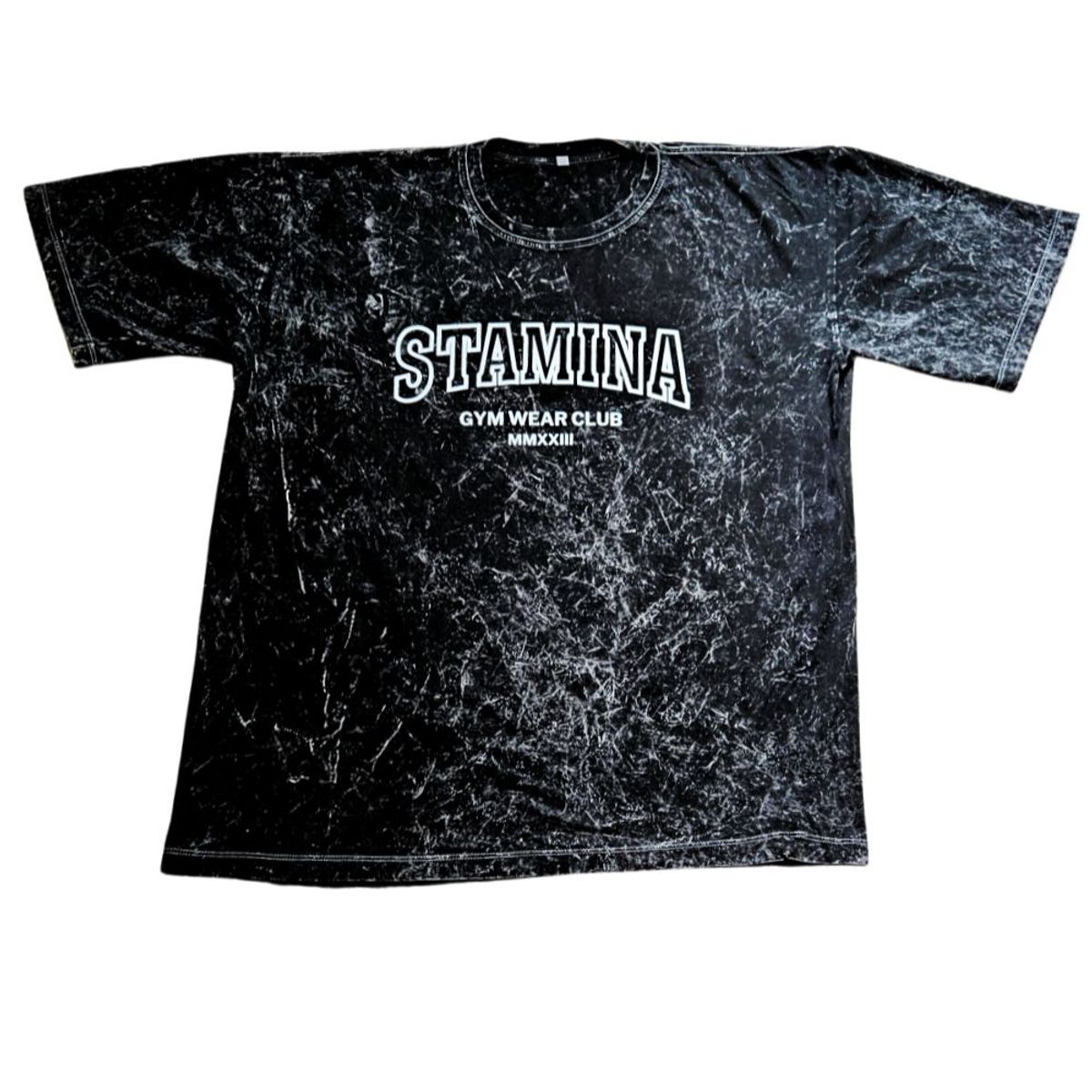 GENERICO - POLO OVERSIZE ACID WASH STAMINA - POLO PARA EL GYM MUJER