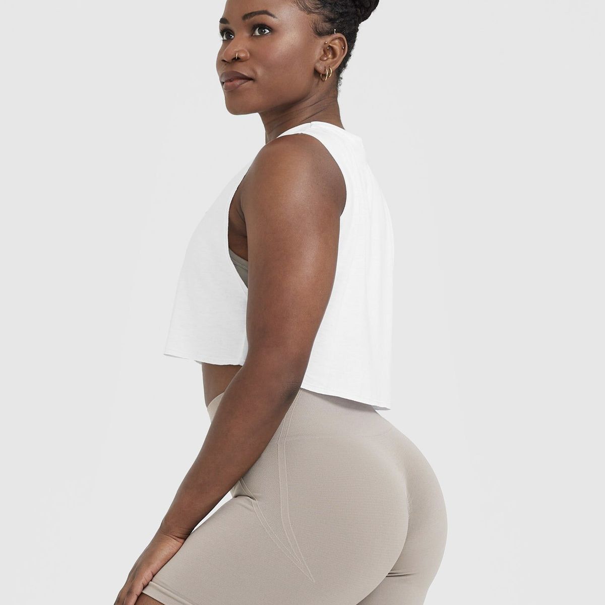 GENERICO - CROP TOP OVERSIZE SIN MANGAS GYM MUJER - TANK TOP OVERSIZE GYM MUJER