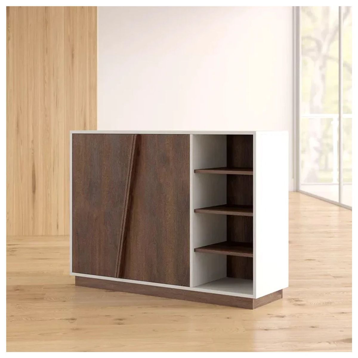 VENTITAS HOME - Zapatera Contemporánea Xunami Ventitas Home Blanco y Bellota