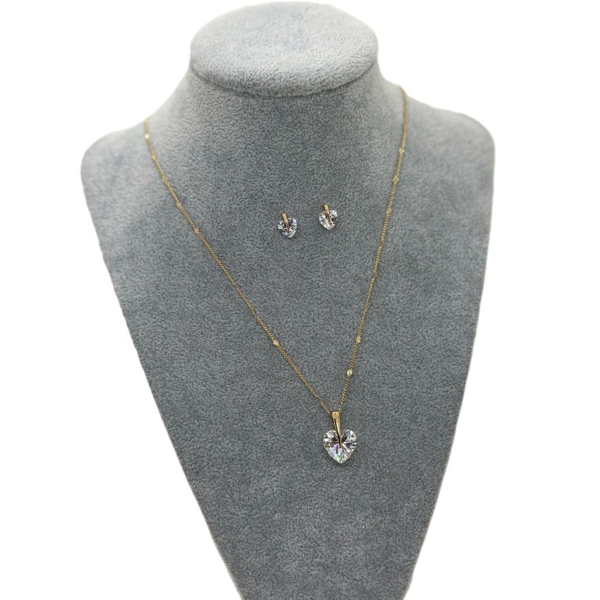 GENERICO - SET CORAZÓN DIAMANTE INOXIDABLE TRIPLE BAÑO