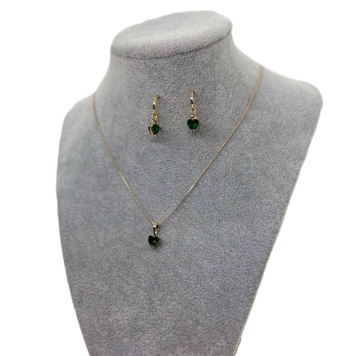 GENERICO - SET CORAZÓN ESMERALDA INOXIDABLE TRIPLE BAÑO