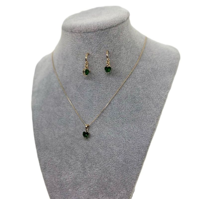 GENERICO - SET CORAZÓN ESMERALDA INOXIDABLE TRIPLE BAÑO