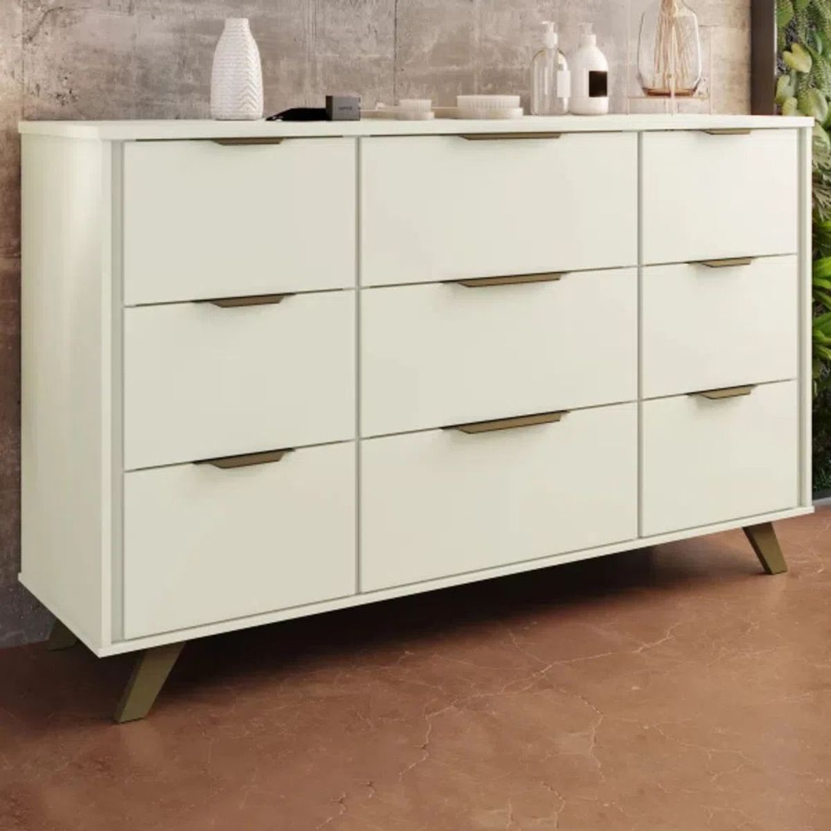 TU MESITA - Cómoda moderna Nueve cajones Olivia color Blanco TU MESITA