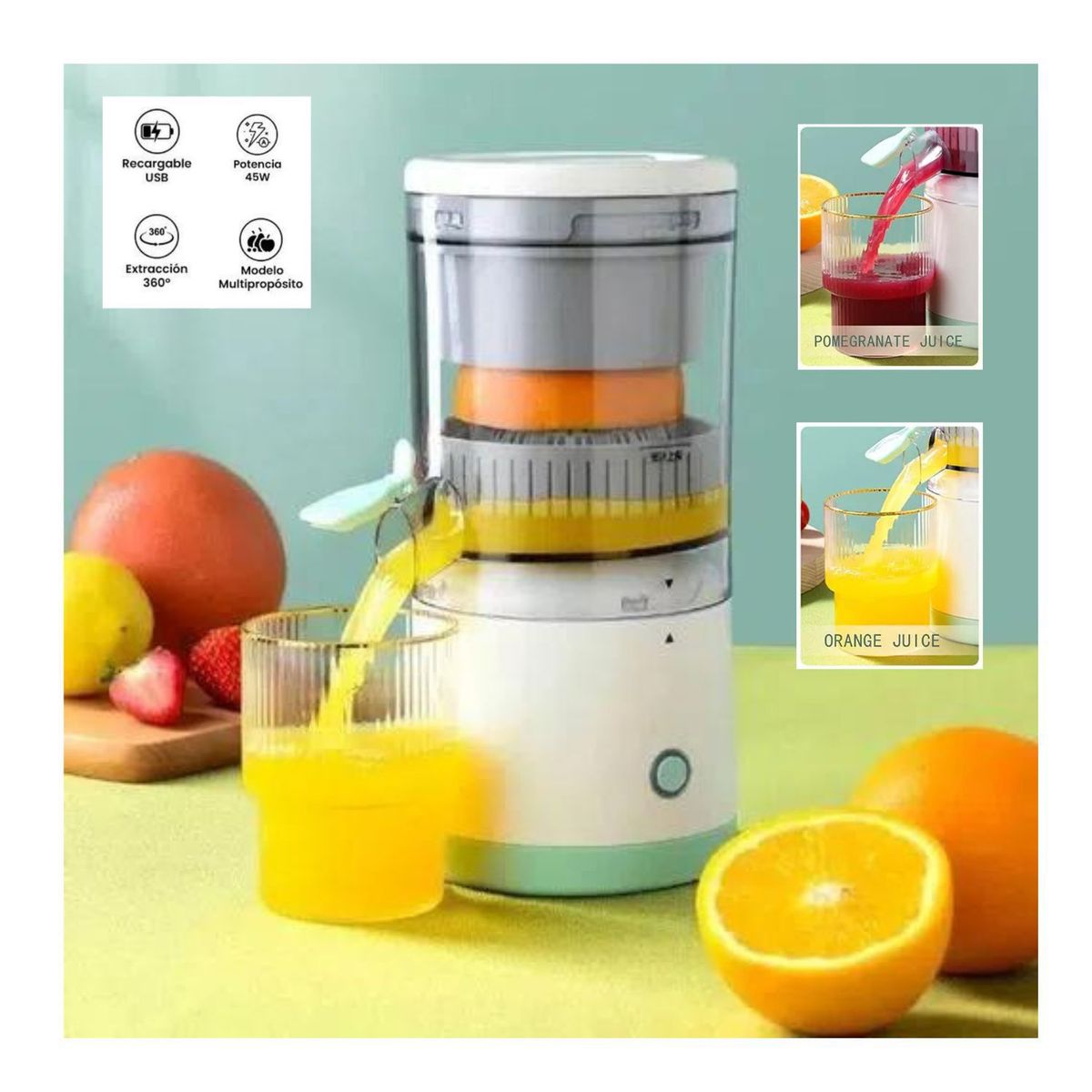 ROSH - Exprimidor de Naranjas Eléctrico Portátil