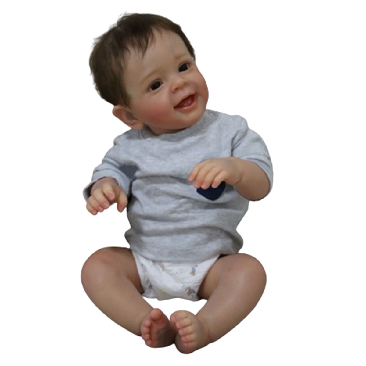 GENERICO - Muñeca - muñeca reborn - sonrisa curada - Cuerpo de algodón - 60 cm