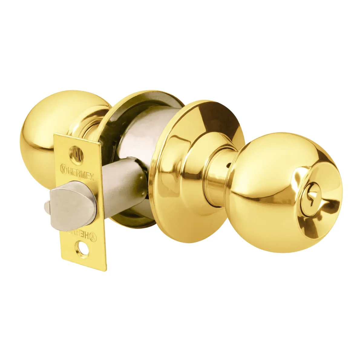 HERMEX - Cerradura de pomo dormitorio dorado Hermex