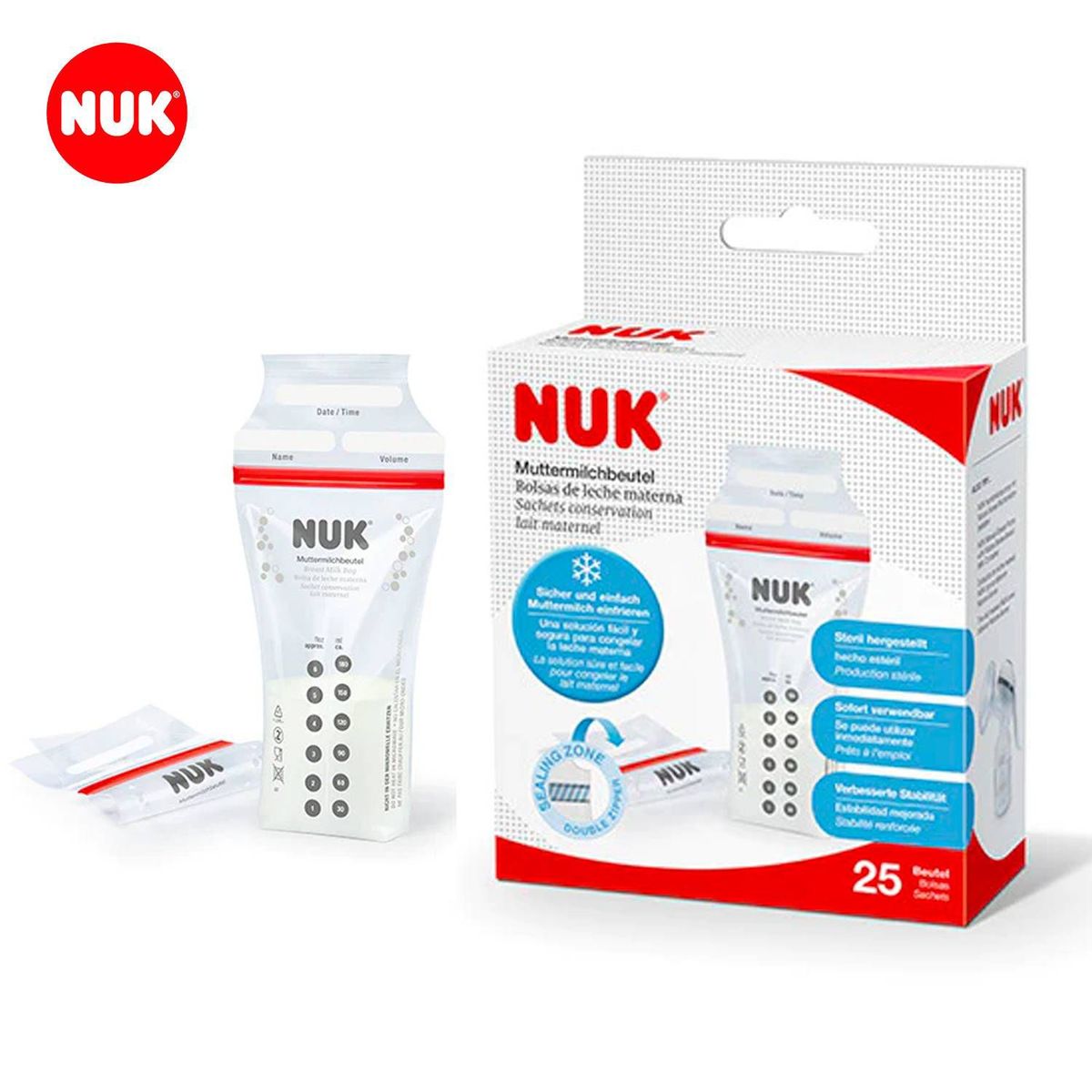NUK - Bolsa para Leche Materna Caja x 25 unid Nuk