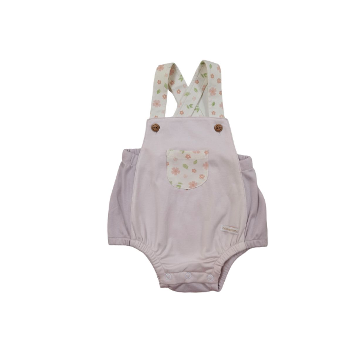 WAWA PIMA - OVEROL BOMBACHO ROSADO FLORAL PARA BEBÉ 100%  ALGODÓN PIMA