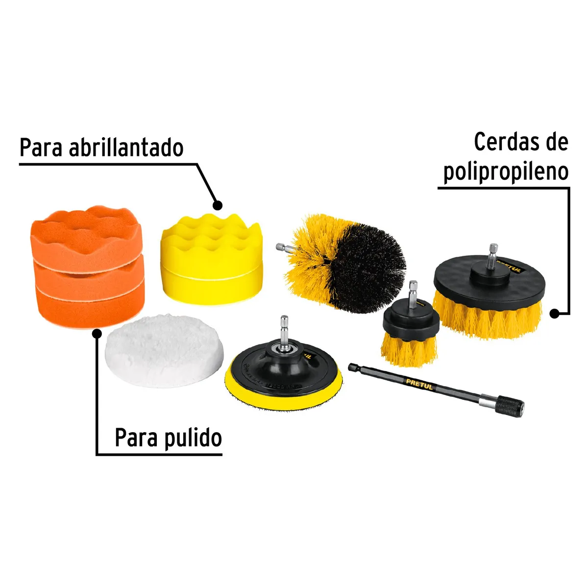 PRETUL - Juego de 11 accesorios multiusos para taladro Pretul