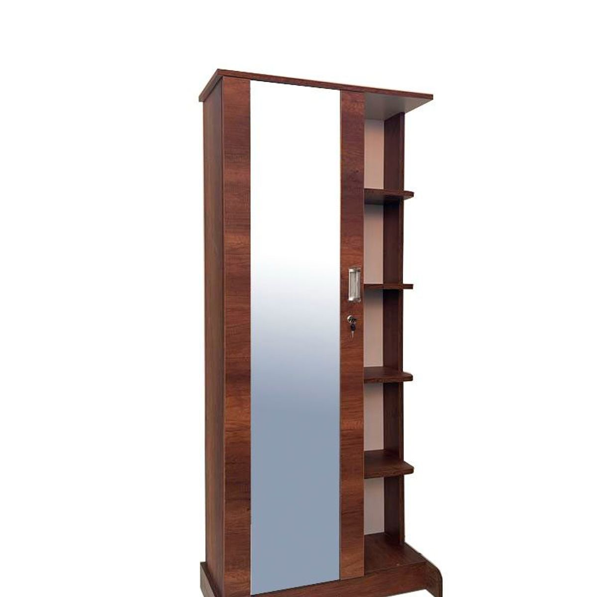 GENERICO - ZAPATERA CON ESPEJO Y ESTANTE COLOR CARAMELO