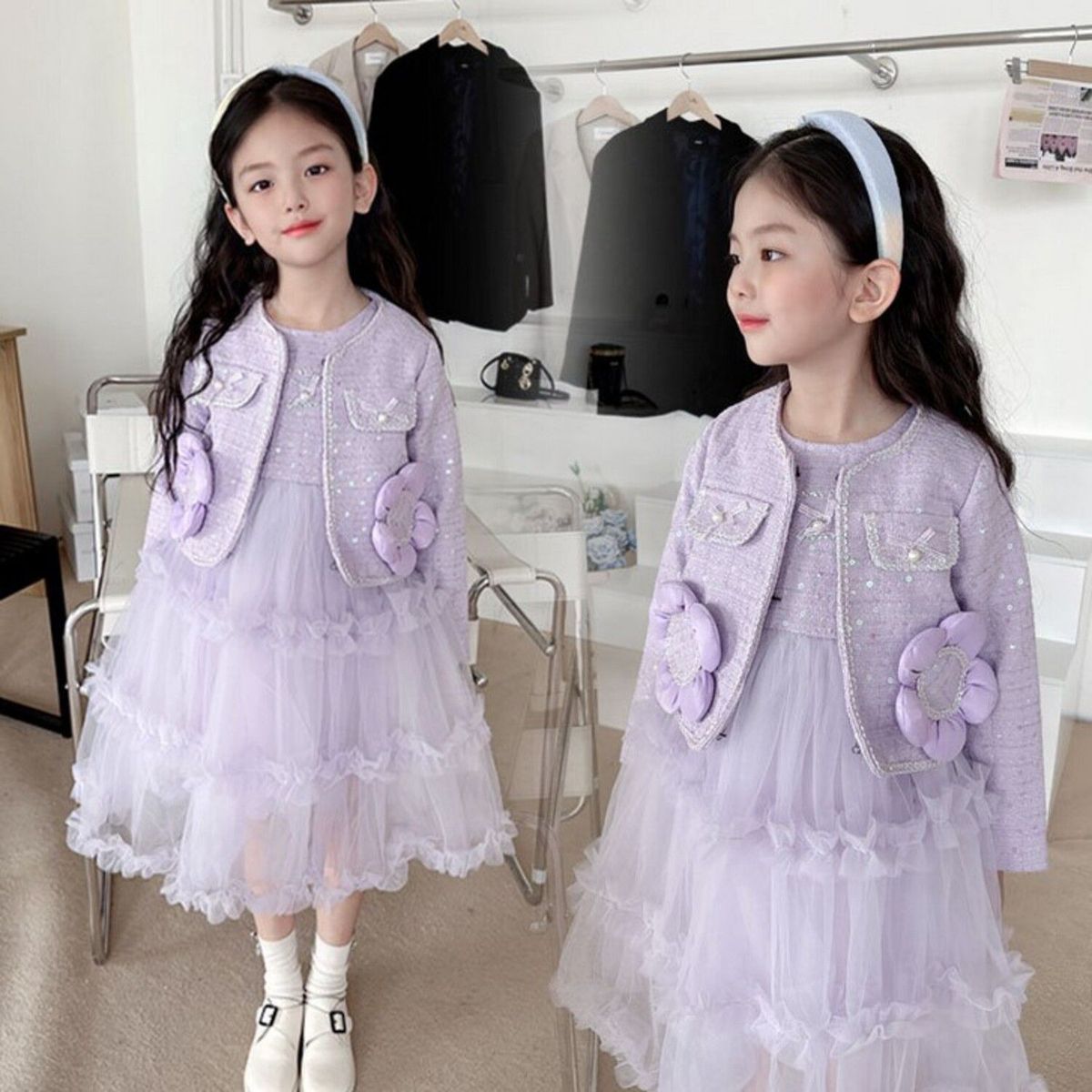 GENERICO - Vestido de Niña Fiesta   ( Vestido +   Saco )