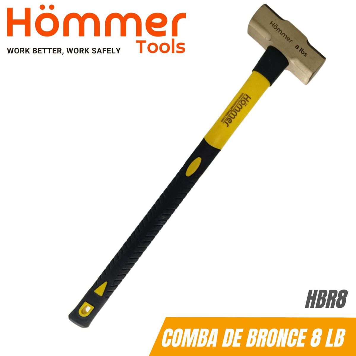 HOMMER - Comba de Bronce de 8 Lb, 26", c/mango fibra de vidrio