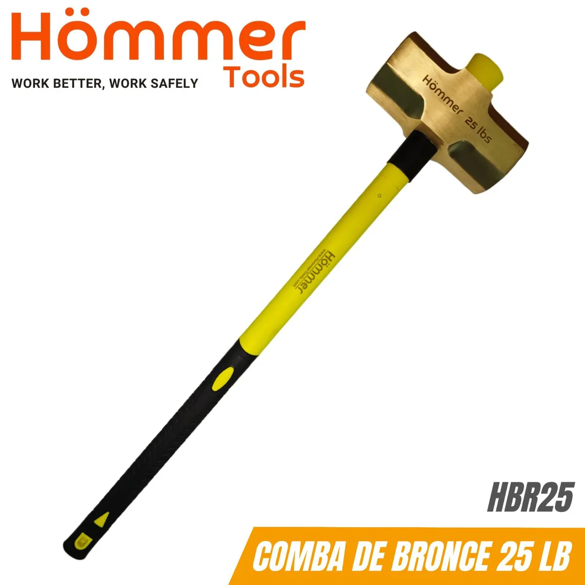 HOMMER - Comba de Bronce de 25 Lb, 36", c/mazo fibra de vidrio