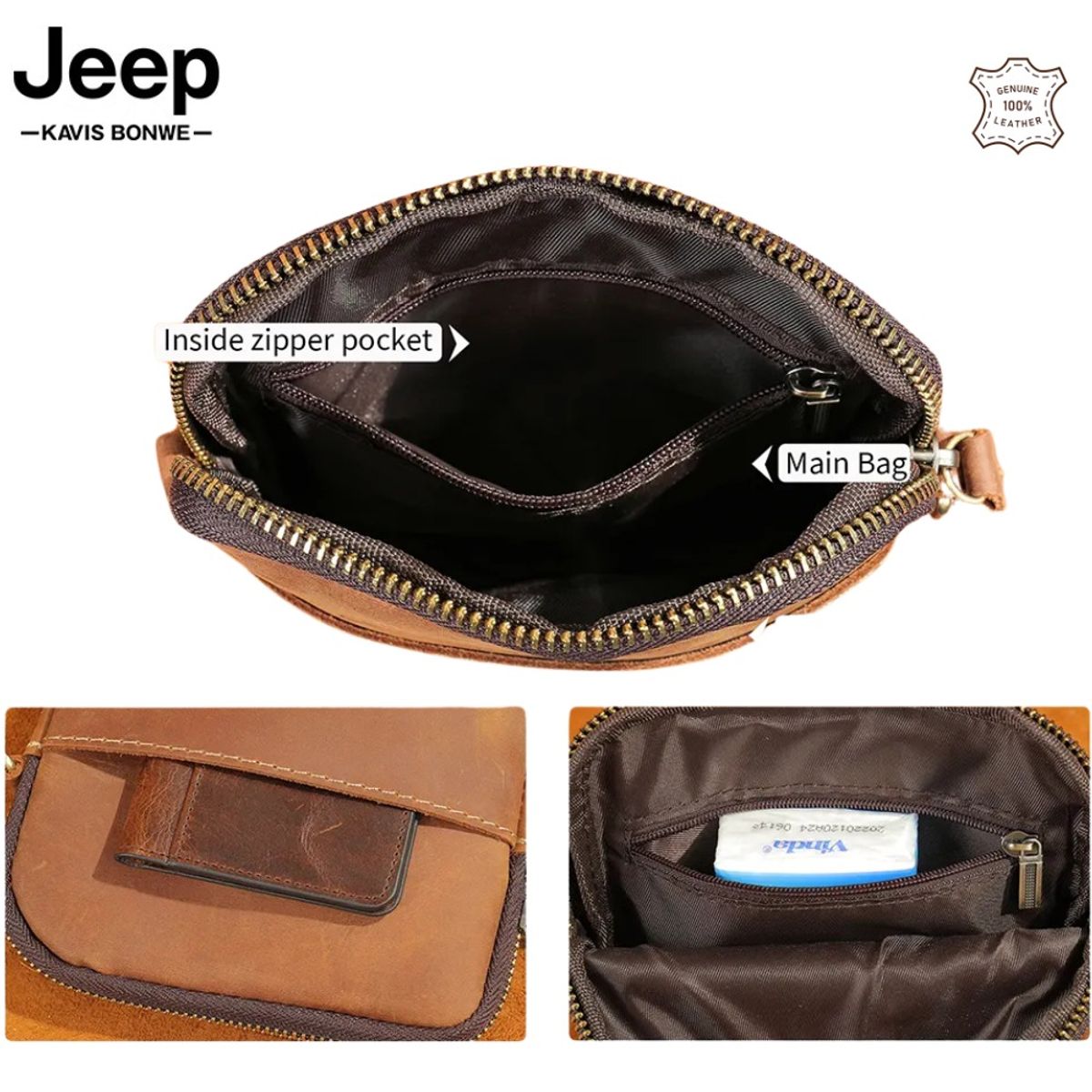 GENERICO - Morral J- Kavis de Cuero Vacuno de Alta Gama 6097