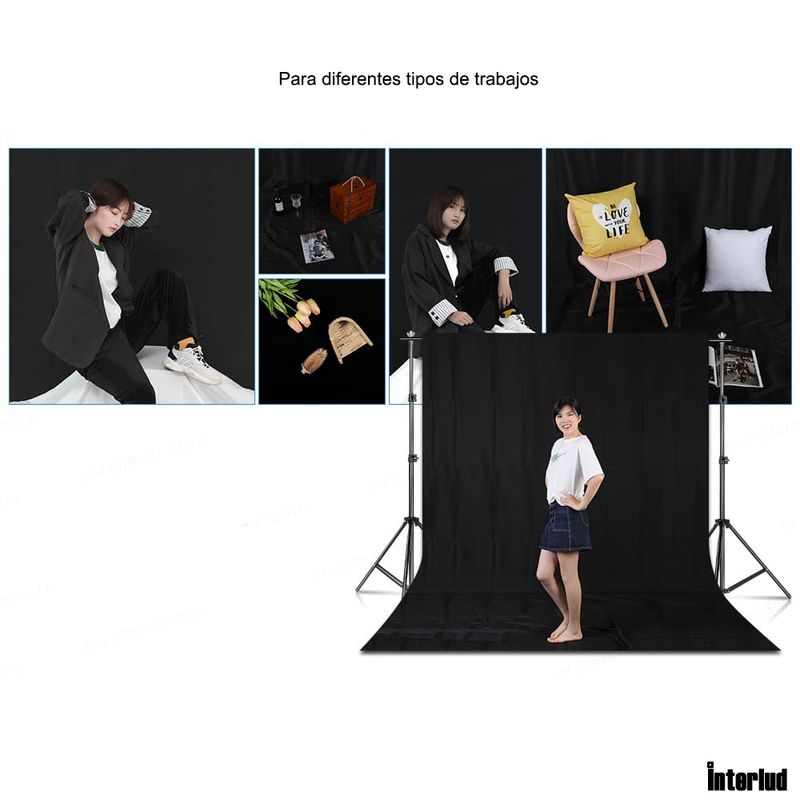 INTERLUD - Fondo de Tela Negro FYI260028 Interlud