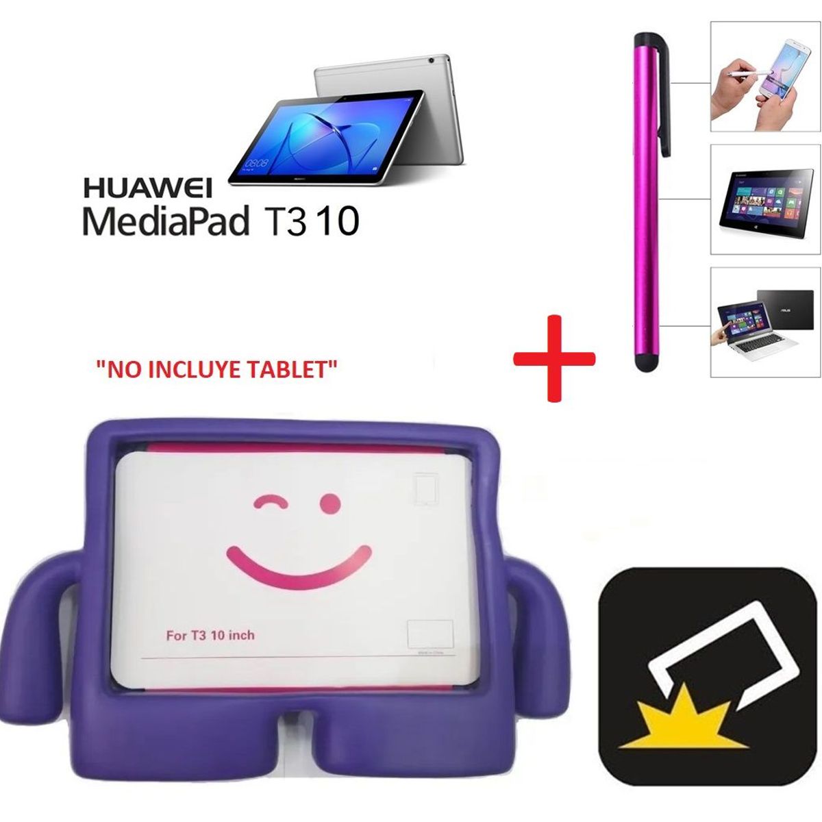 GENERICO - Funda Case Niños + Lapiz Tactil para Huawei MediaPad T3 10 Protector
