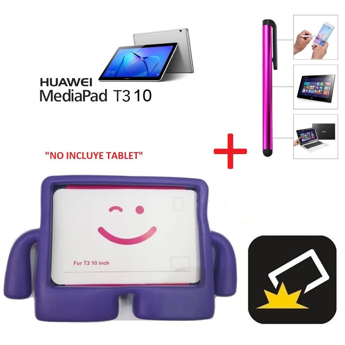 GENERICO - Funda Case Niños + Lapiz Tactil para Huawei MediaPad T3 10 Protector