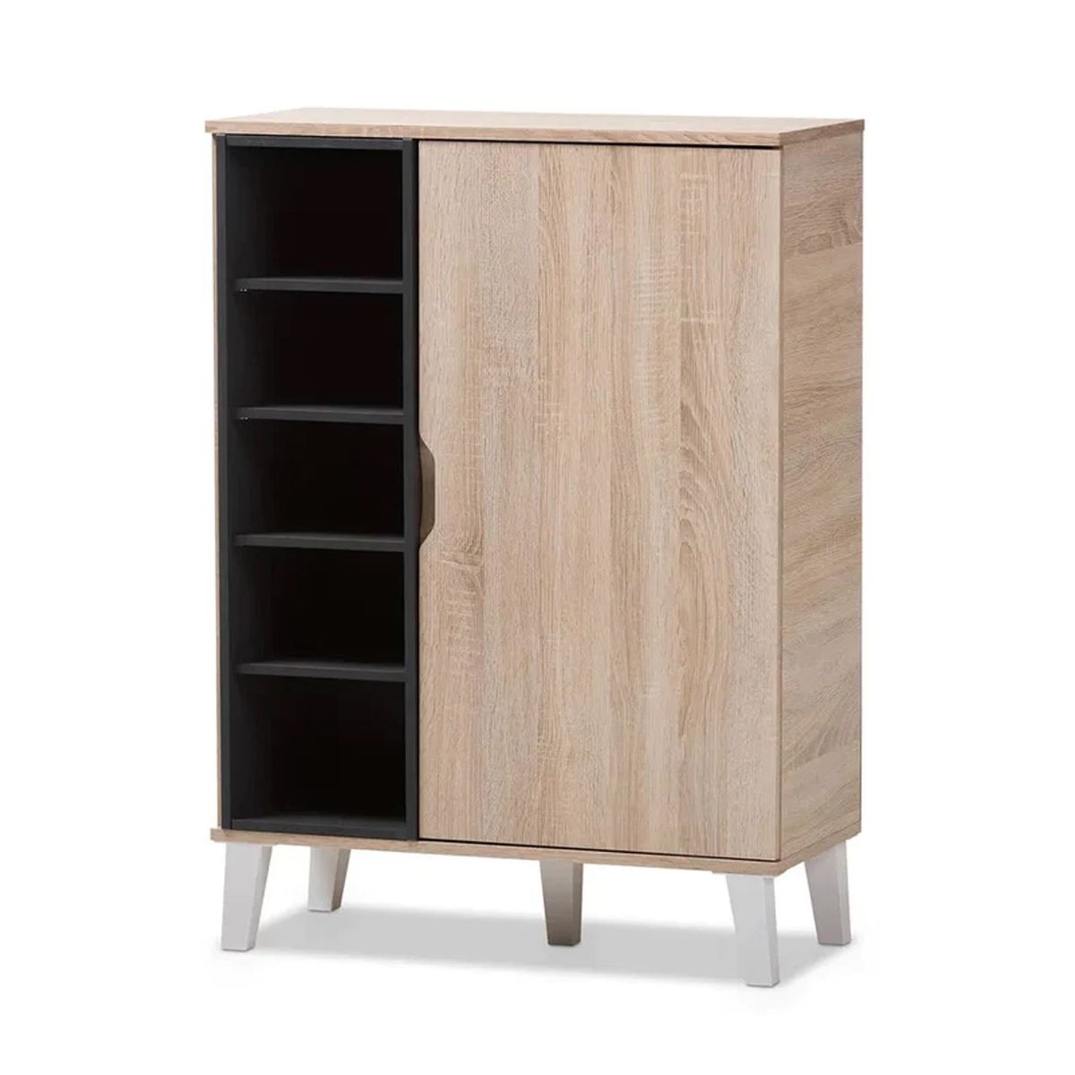 VENTITAS HOME - Zapatera Nórdica Adele Ventitas Home Rovere y Negro