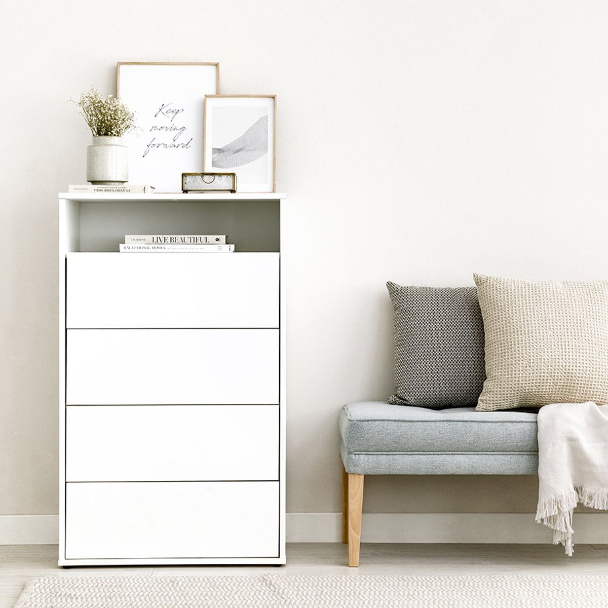 TU MESITA - Cómoda Vertical Rosaura 3 cajones TU MESITA color Blanco