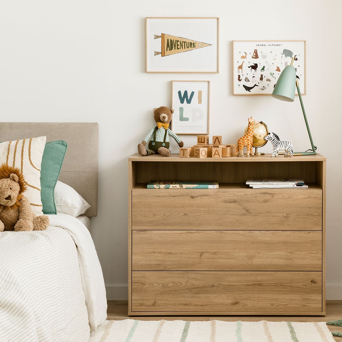 TU MESITA - Cómoda Juvenil 3 cajones Budapest color Macadamia TU MESITA