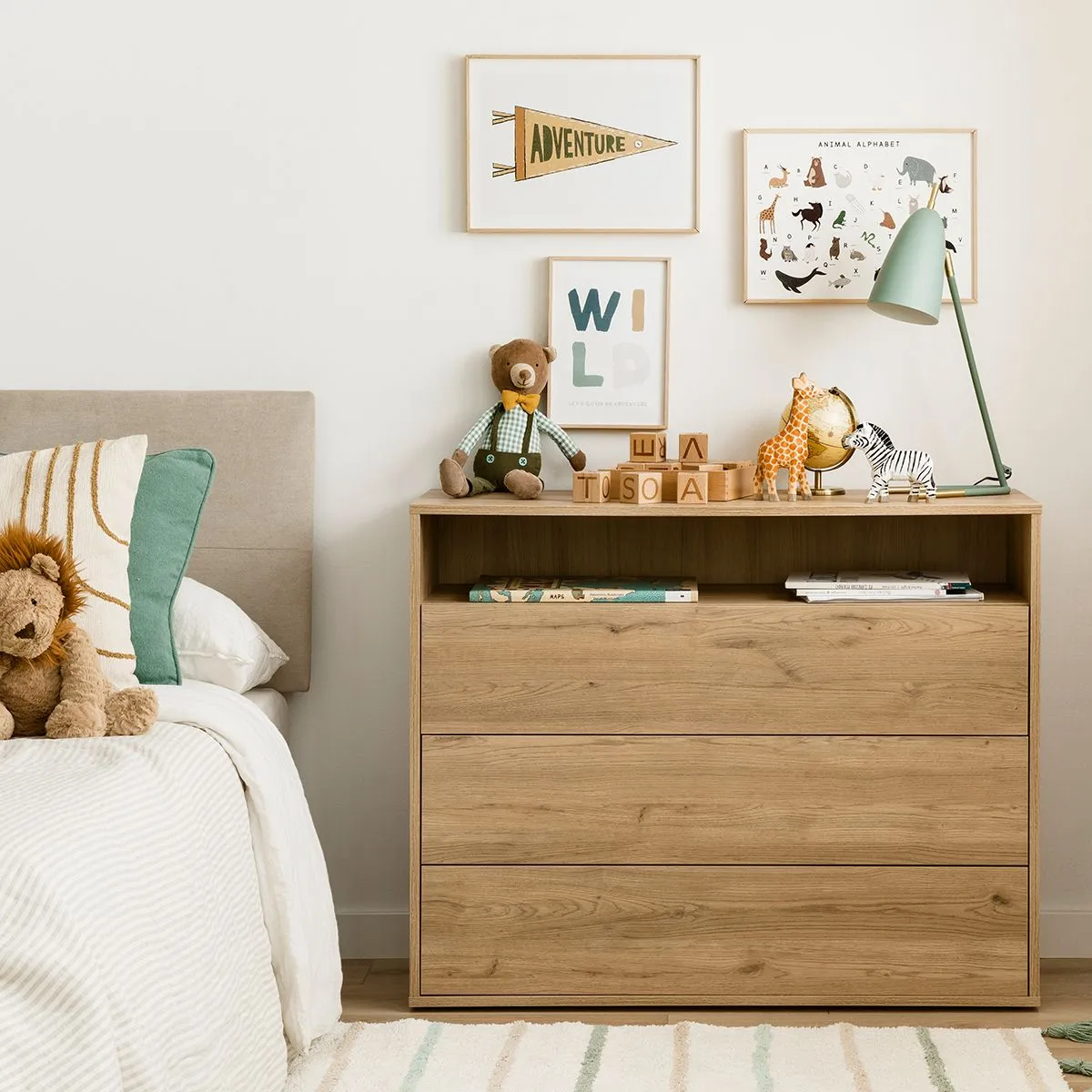 TU MESITA - Cómoda Juvenil 3 cajones Budapest color Macadamia TU MESITA