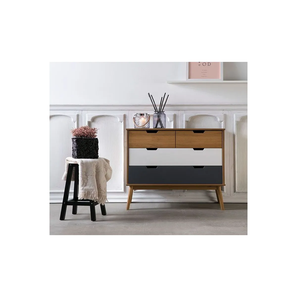 TU MESITA - Cómoda clásica 4 cajones Presley 3 colores TU MESITA