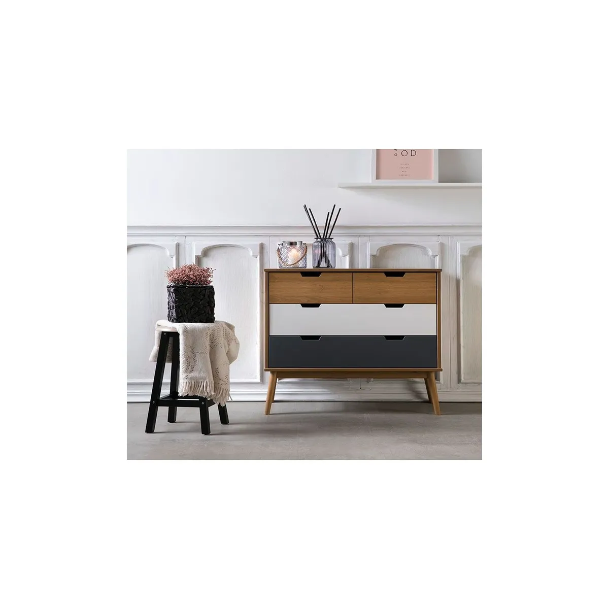 TU MESITA - Cómoda clásica 4 cajones Presley 3 colores TU MESITA