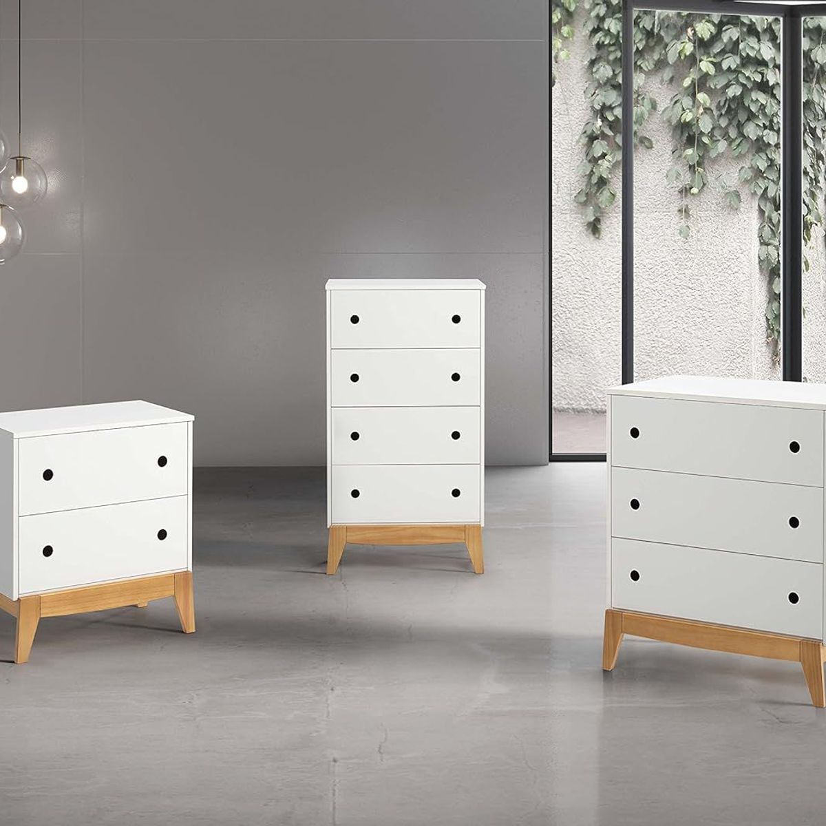 TU MESITA - Cómoda Contemporánea Macarena 3 cajones color Blanco TU MESITA