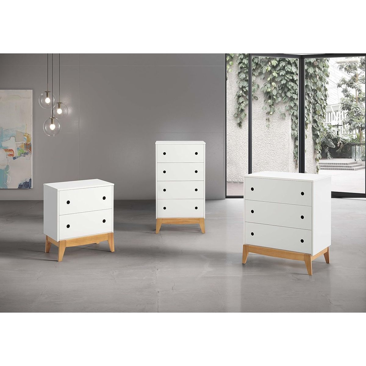 TU MESITA - Cómoda Contemporánea Macarena 3 cajones color Blanco TU MESITA