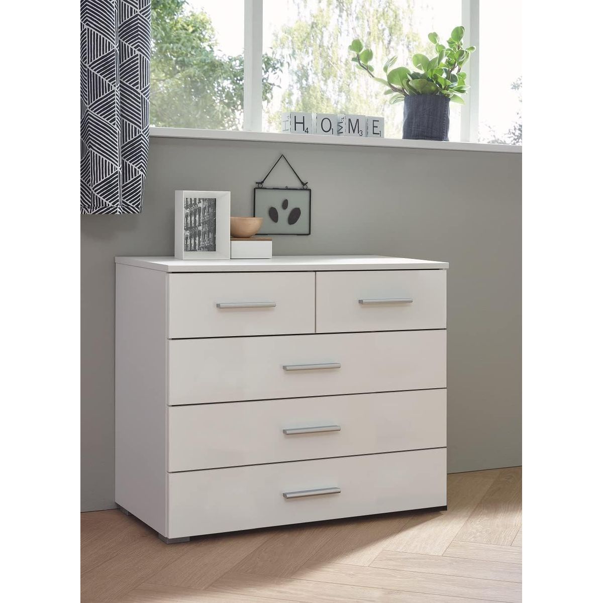 TU MESITA - Cómoda Clásica 5 cajones Alanis color Blanco TU MESITA