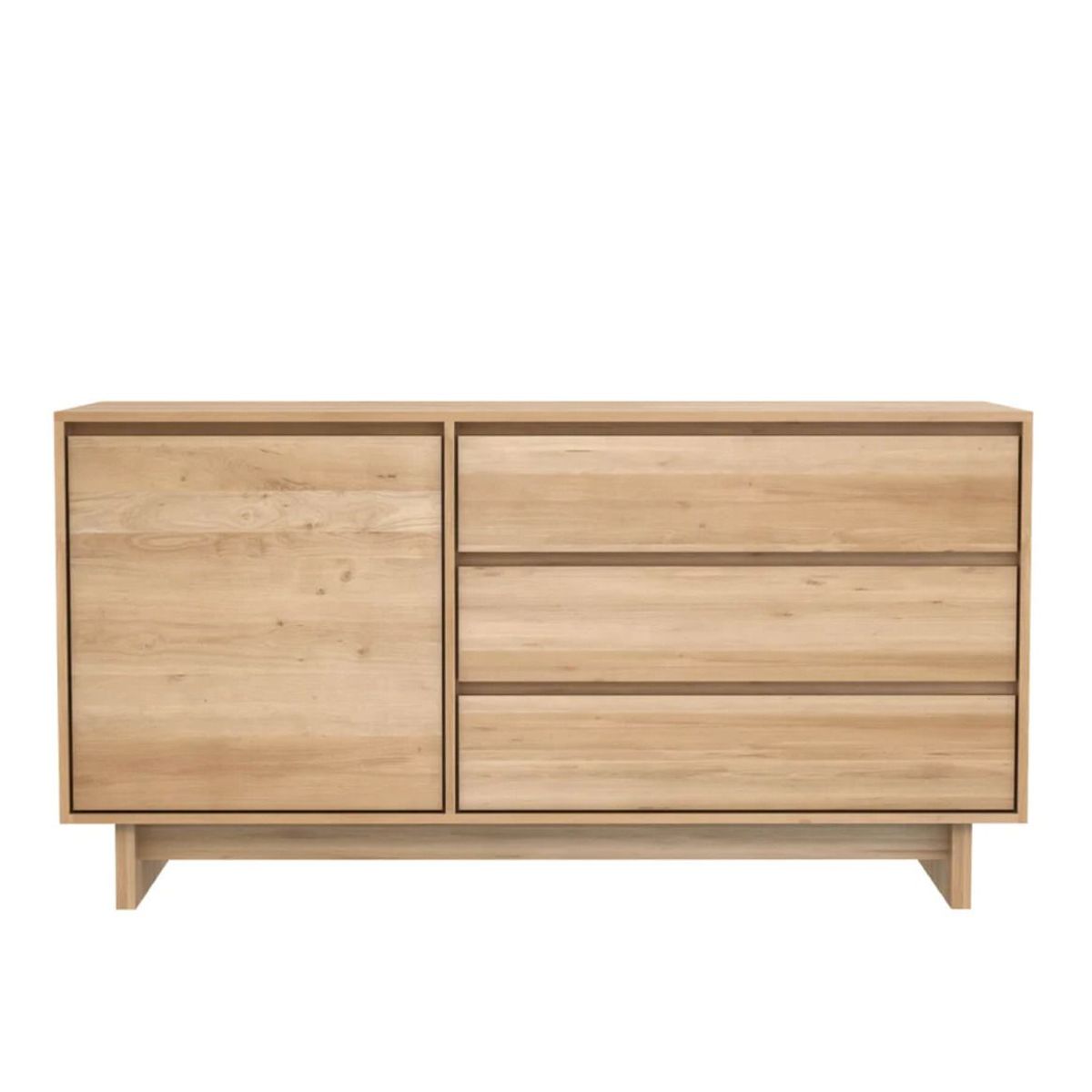 TU MESITA - Cómoda Rústica 3 cajones 1 puerta Mirella color Roble TU MESITA