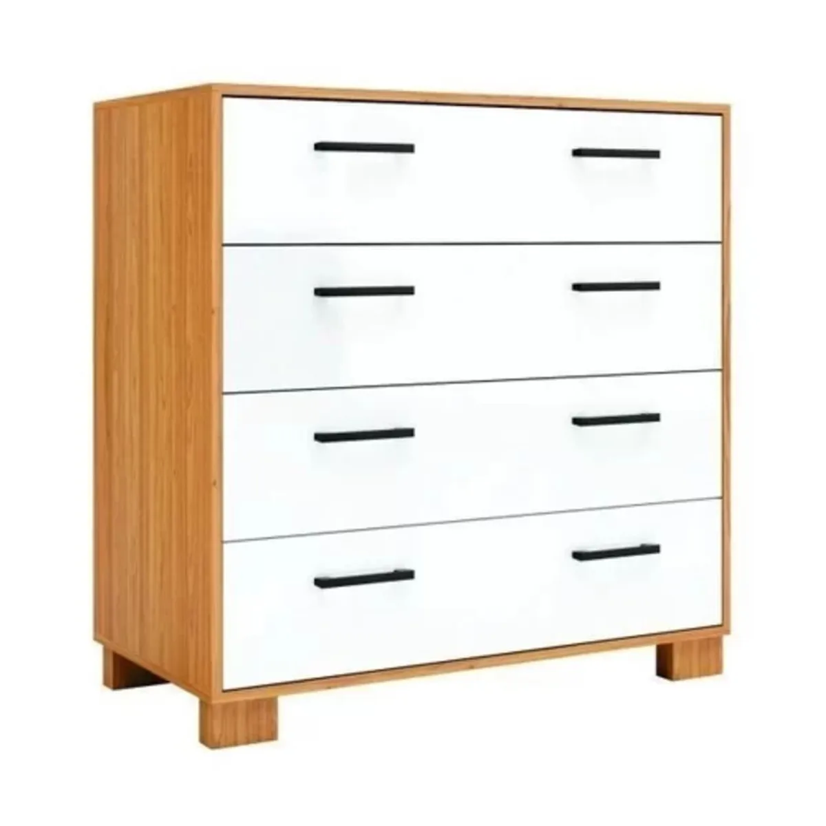 TU MESITA - Cómoda funcional 4 cajones Ibai color Blanco/Haya TU MESITA